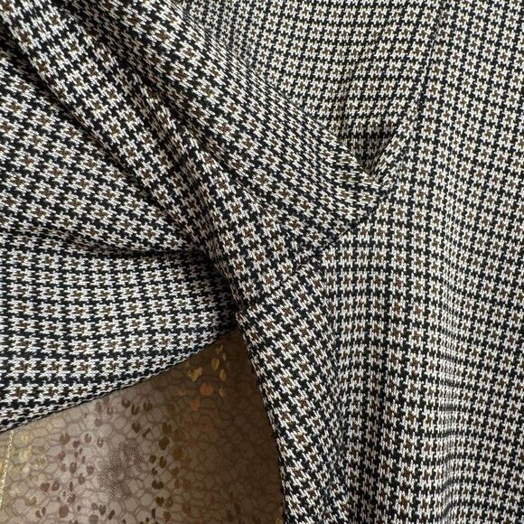 Papaya Brown Black Stripe Hounds tooth Work Office Pants Trousers Size 8 - Picture 6 of 8